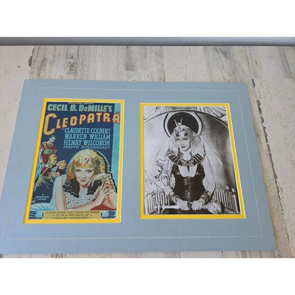 Signed claudette Colbert Cleopatra vintage cecil‎ demilles photo advertisement